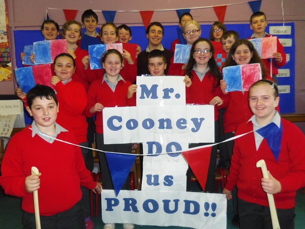Conor Cooney with students